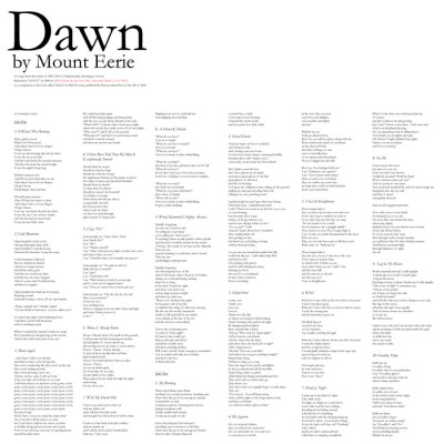 Mount Eerie - Dawn: Winter Journal cover art