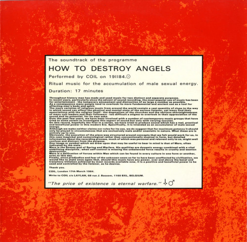Coil - How to Destroy Angels cover art Coil - How to Destroy Angels cover art