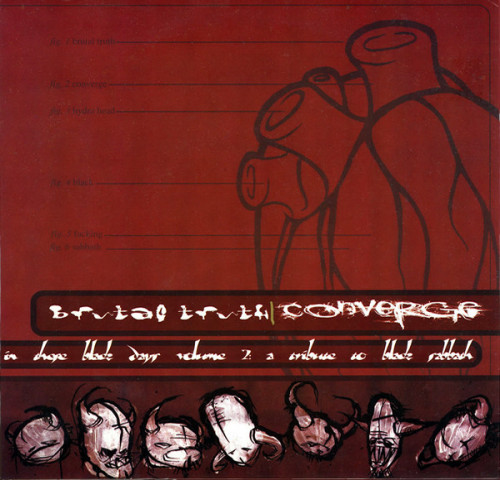 Brutal Truth / Converge - In These Black Days, Volume 2: a Tribute to Black Sabbath cover art Brutal Truth / Converge - In These Black Days, Volume 2: a Tribute to Black Sabbath cover art