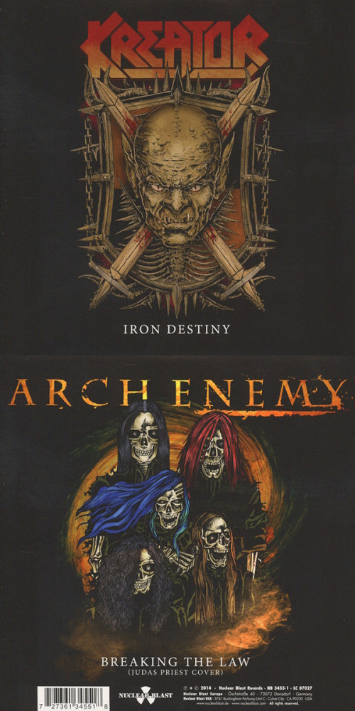 Arch Enemy / Kreator - Iron Destiny / Breaking the Law cover art