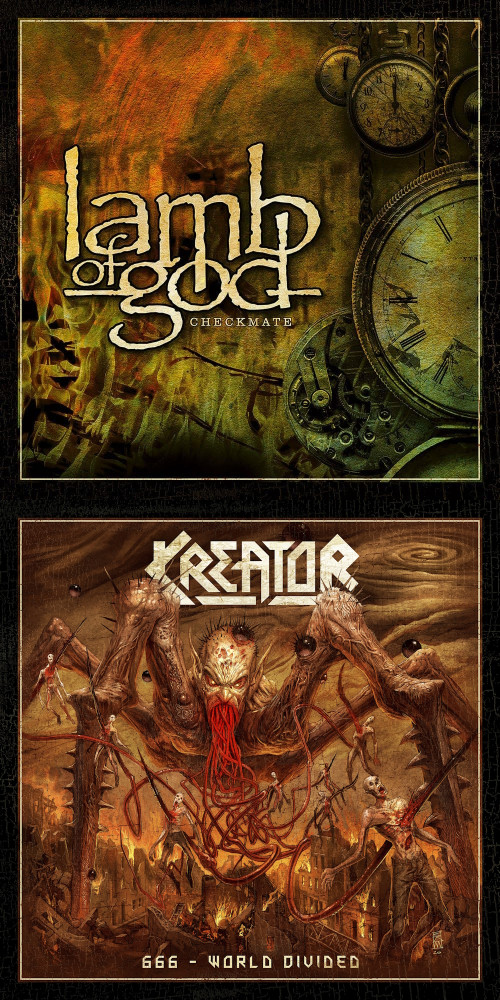 Lamb of God / Kreator - Checkmate / 666 - World Divided cover art Lamb of God / Kreator - Checkmate / 666 - World Divided cover art