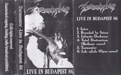 Tormentor - Live in Budapest 86 cover art