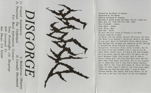 Disgorge - Demo 1995 cover art