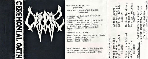 Ceremonial Oath - Promo 1991 cover art Ceremonial Oath - Promo 1991 cover art